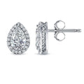 Auriya 14K Gold Vintage Pear Cut Diamond Halo Stud Earrings 2 1 3Ctw H I Si2 Si3
