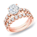 Auriya Classic 2 Carat Tdw Round Side Stone Diamond Bridal Ring Set 14K Rose Gold