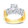 Auriya 2Ct Tdw Round 5 Stone Diamond Engagement Ring Set 14K Two Tone Gold Certified