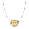 Auriya 14K Gold Fancy Heart Yellow Diamond Necklace 4Ct Tdw H I Si1 Si2
