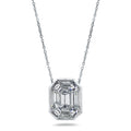 Auriya 1 1 2Ctw Emerald Cut Diamond Necklace 14 Karat White Gold