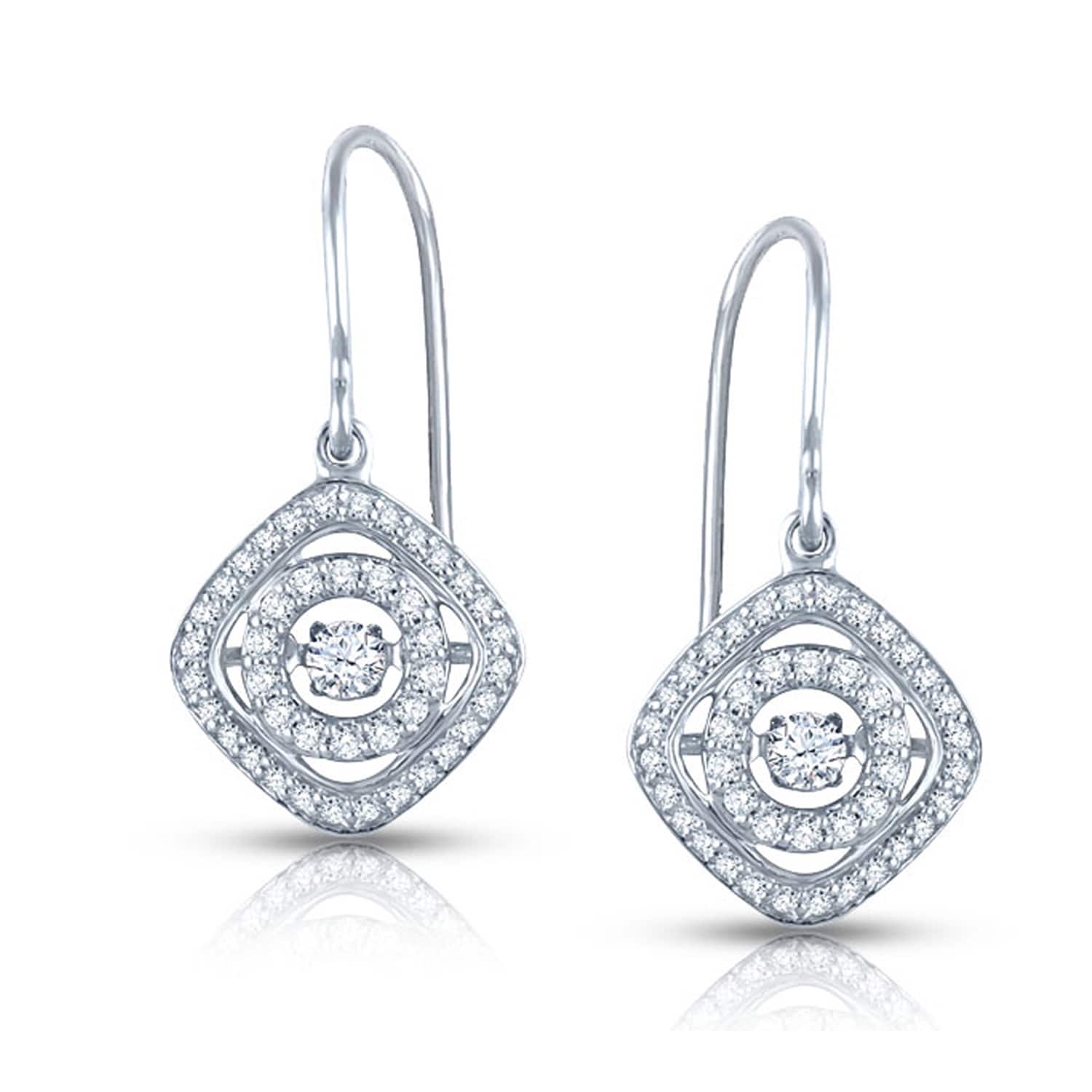 Auriya 14K White Gold 1 2Ct Tdw Dancing Stone Diamond Earrings H I I1 I2