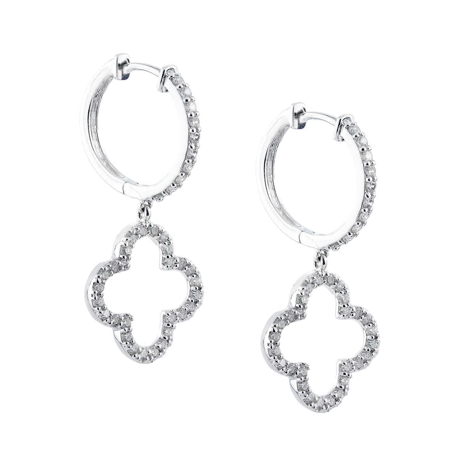 Auriya 14K White Gold 1 2Ct Tdw Diamond Dangle Earrings H I Si1 Si2