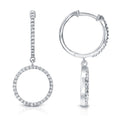 Auriya 14K White Gold 1 2Ct Tdw Open Circle Diamond Drop Earrings H I Si1 Si2