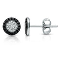 Auriya 14K White Gold 1 4Ct Tdw Black And White Diamond Stud Earrings H I Si1 Si2