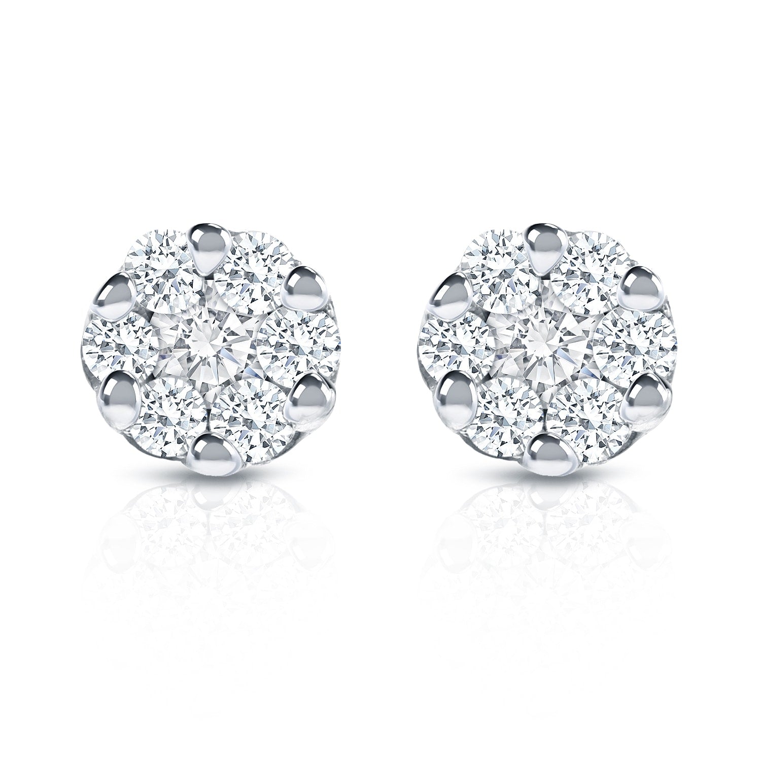 Auriya 14K White Gold 1 4Ct Tdw Diamond Composite Stud Earrings
