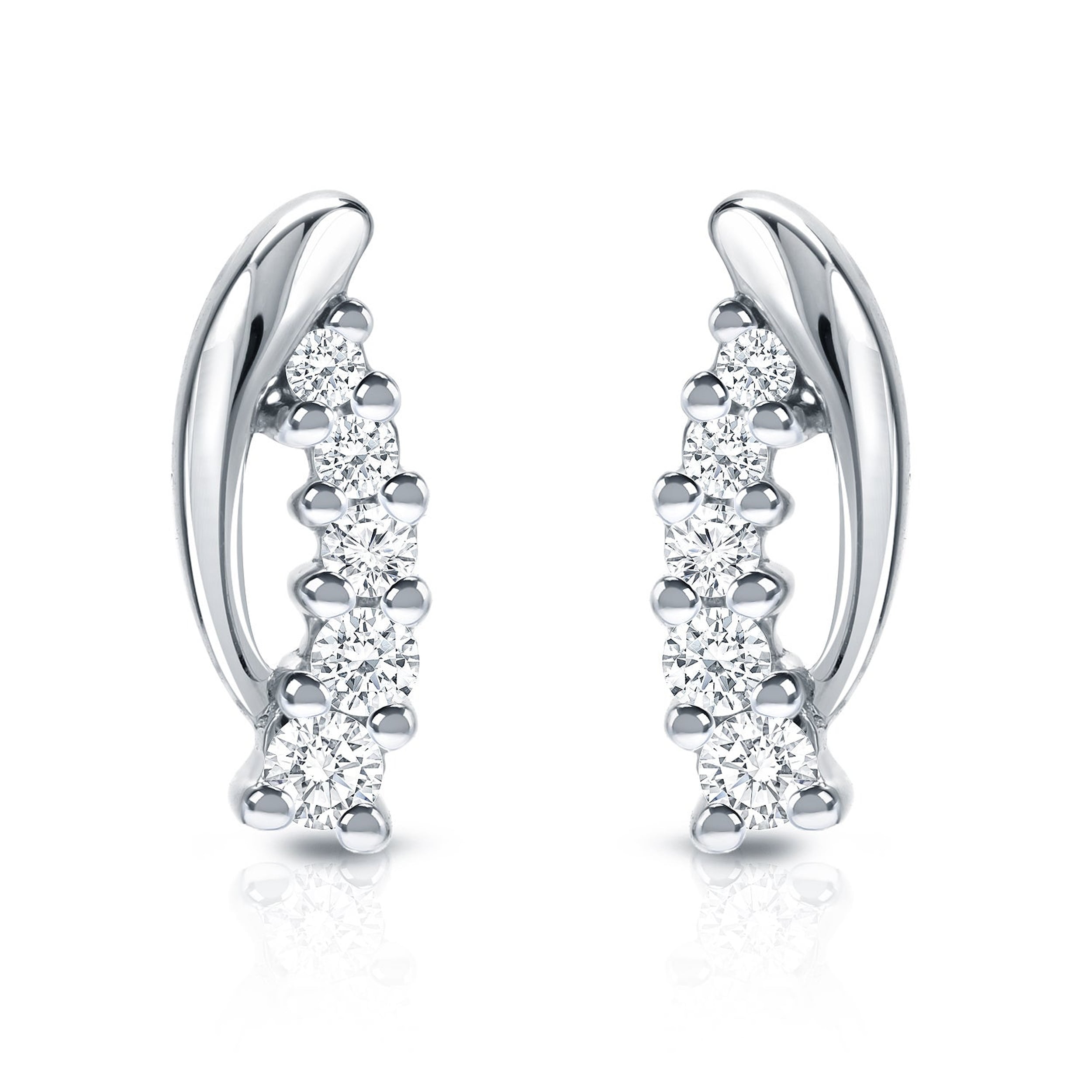 Auriya 14K White Gold 1 4Ctw 5 Stone Diamond Earrings H I Si1 Si2