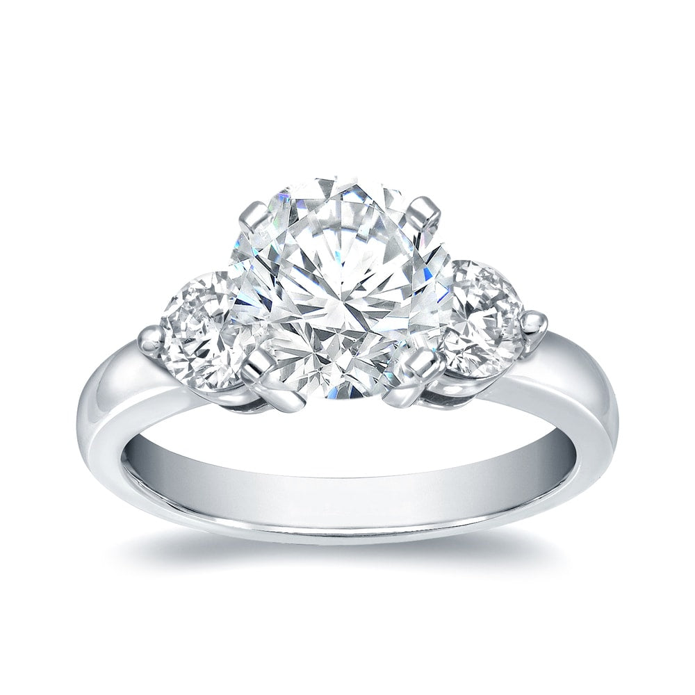 Auriya 2 Carat Tw Round 3 Stone Diamond Ring 14K White Gold