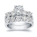 Auriya 3 1 2Ct Tdw Round 5 Stone Diamond Engagement Ring Set 14K Gold Certified