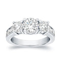 Auriya Round 3 Carat Tw 3 Stone Diamond Engagement Ring 14K White Gold