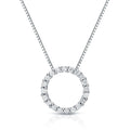 Auriya 14K White Gold Fashion Circle Of Life Diamond Necklace