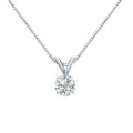 Auriya 18K Gold 1 3Ct Tdw Round Cut Diamond 4 Prong Solitaire Necklace H I Si1 Si2