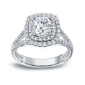 Auriya 2 1 4Ct Tdw Cushion Cut Diamond Halo Engagement Ring 18K Gold Certified