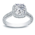 Auriya Fancy 2 1 4Ct Tdw Cushion Cut Pave Diamond Halo Engagement Ring 18K White Gold