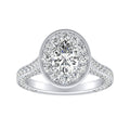 Auriya 2 1 4Ctw Halo Oval Diamond Engagement Ring 18K Gold Gia Certified