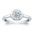 Auriya 18K Gold Gia Certified 2.00Ct Tdw Solitaire Bezel Set Diamond Engagement Ring