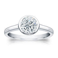 Auriya 18K Gold Gia Certified 2.25Ct Tdw Solitaire Bezel Set Diamond Engagement Ring