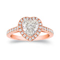 Auriya Heart Shaped Diamond Halo Engagement Ring 1 4 5Ct Tdw 18K Rose Gold Certified I J Vs1 Vs2