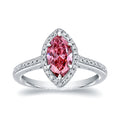 Auriya 18K White Gold 1 1 3Ct Tdw Pink Marquise Diamond Halo Engagement Ring