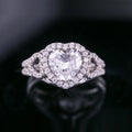 Auriya 1 7 8Ct Tdw Heart Shaped Diamond Halo Engagement Ring 18K White Gold Certified