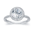 Auriya 2 2 5Ct Tdw Round Diamond Halo Engagement Ring 18K White Gold Certified G H Si1 Si2