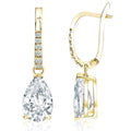 18K Yellow Gold 2 1 10Ct Tdw Pear Shaped Diamond Dangle Earrings By Auriya