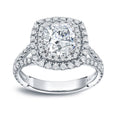 Auriya 2 1 2 Carat Tw Cushion Cut Halo Diamond Engagement Ring 18K Gold Certified