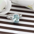 14K Gold 2 1 3Ct Fancy Cushion Aquamarine And 1 5Ct Tdw Diamond Engagement Ring By Auriya