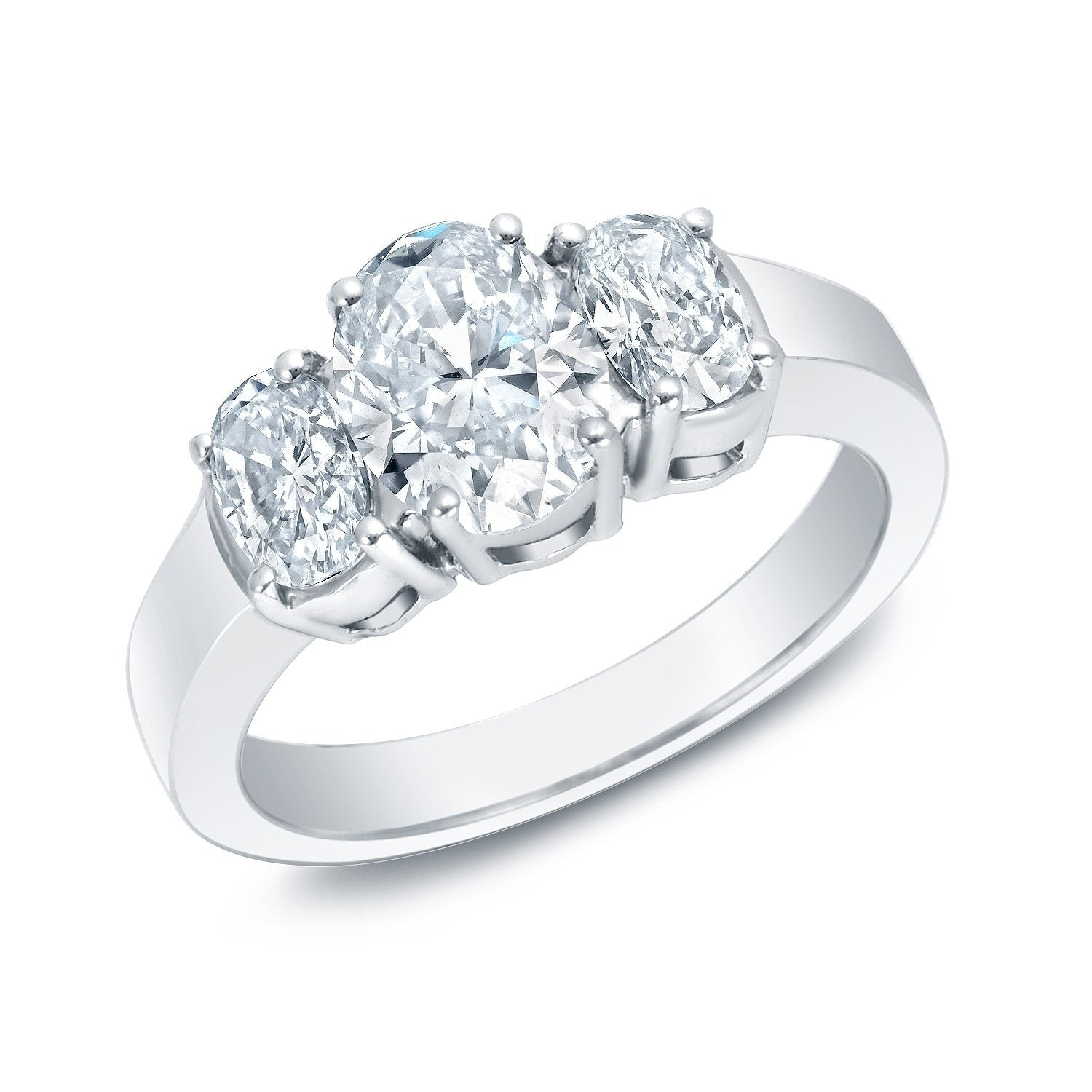 Auriya 2 1 3Ct Tdw Oval 3 Stone Diamond Engagement Ring 14K Gold Certified