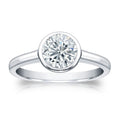 Auriya 14K Gold Gia Certified 2.25Ct Tdw Solitaire Bezel Set Diamond Engagement Ring