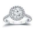 Auriya 2 2 5Ctw Round Halo Diamond Engagement Ring 14K Gold Certified