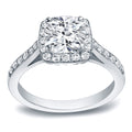 Auriya 14K Gold 2Ct Tdw Certified Cushion Cut Diamond Halo Engagement Ring