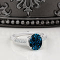 14Kt Fancy 2Ct Oval London Blue Topaz And 1 6Ct Tdw Diamond Engagement Ring