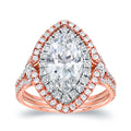 Auriya 3 1 8Ct Tdw Marquise Halo Diamond Engagement Ring 18K Two Tone Rose Gold