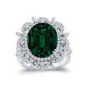 Auriya 3 3 4Ct Emerald Gemstone And 1Ct Tdw Halo Diamond Engagement Ring 18K Gold