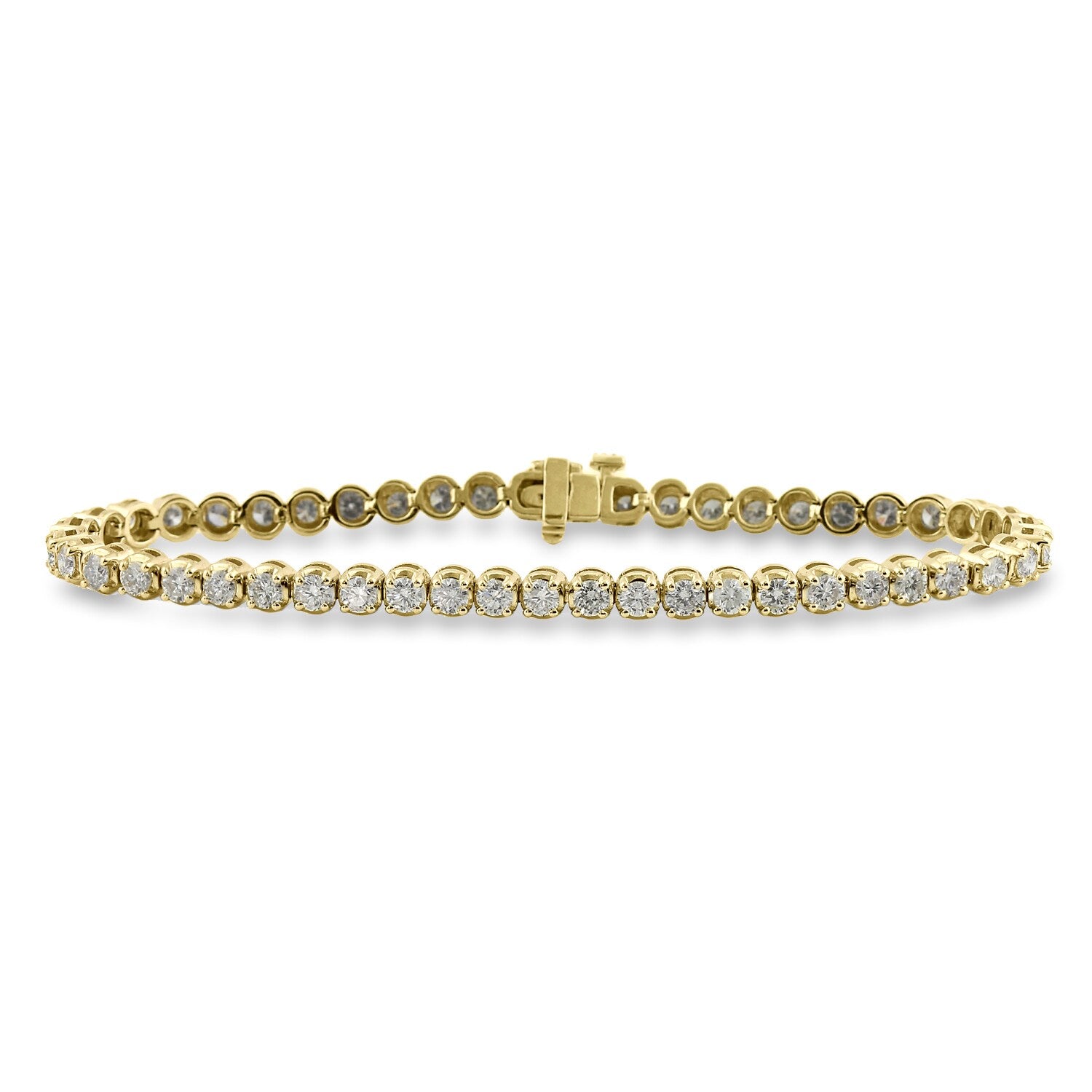 Auriya 14K Gold 6.5 To 8.5 Inch 3Ct Tdw Round Diamond Tennis Bracelet