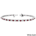 Auriya 5Ct Ruby And 5Ct Tw Diamond Tennis Bracelet 14K Gold