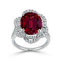 Auriya 9 1 4Ct Ruby Gemstone And 3 4Ct Tdw Diamond Halo Engagement Ring 18K Gold