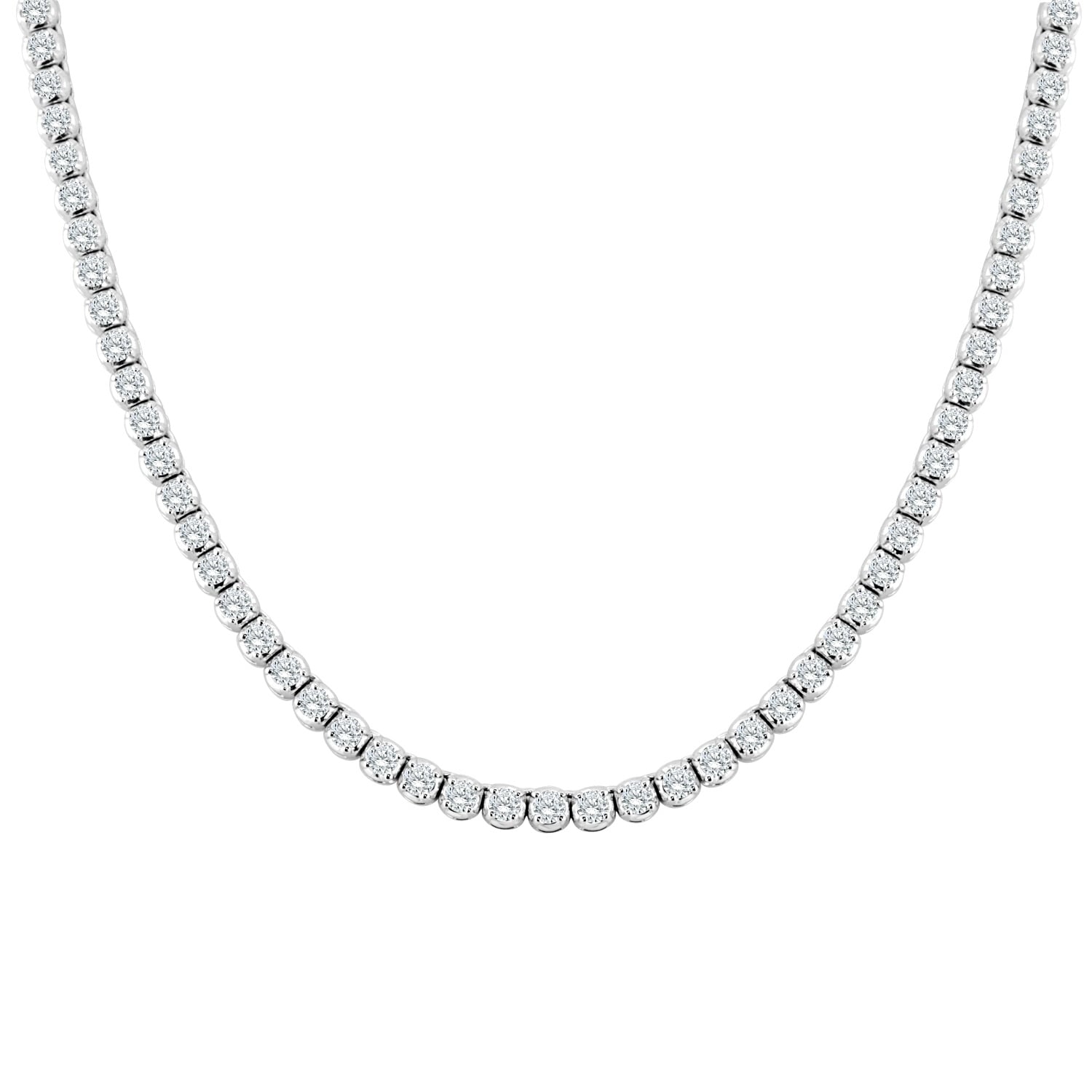 Auriya 14K Gold 9Ct Tdw Round Diamond Tennis Necklace White H I