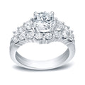 Auriya 3Ct Tdw Certified Round Diamond Bridal Ring Set 14K White Gold