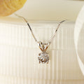 Auriya Clarity Enhanced Round Solitaire Diamond Necklace 14K Gold H I Si1 2 I1 I2 Or I2 I3