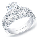 Auriya Classic 2 Carat Tdw Round Side Stone Diamond Bridal Ring Set 14K Gold
