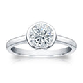 Auriya 14K Gold Gia Certified 1.50Ct Tdw Solitaire Bezel Set Diamond Engagement Ring