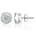 Auriya 14K Gold Gia Certified 1.70 Carat Tdw Bezel Set Round Diamond Stud Earrings
