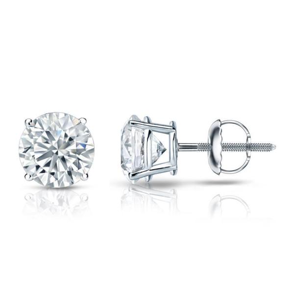 Auriya 18K Gold Gia Certified 2.00 Carat Tw Round Diamond Stud Earrings