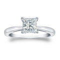 Auriya 18K Gold Gia Certified 2.25 Carat Tw Princess Cut Solitaire Diamond Engagement Ring