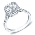 Auriya Modern 2Ct Tdw Cushion Cut Diamond Halo Engagement Ring 14K Gold