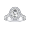 Platinum 2 1 4Ct Tdw Gia Certified Oval Diamond Halo Engagement Ring By Auriya White I J