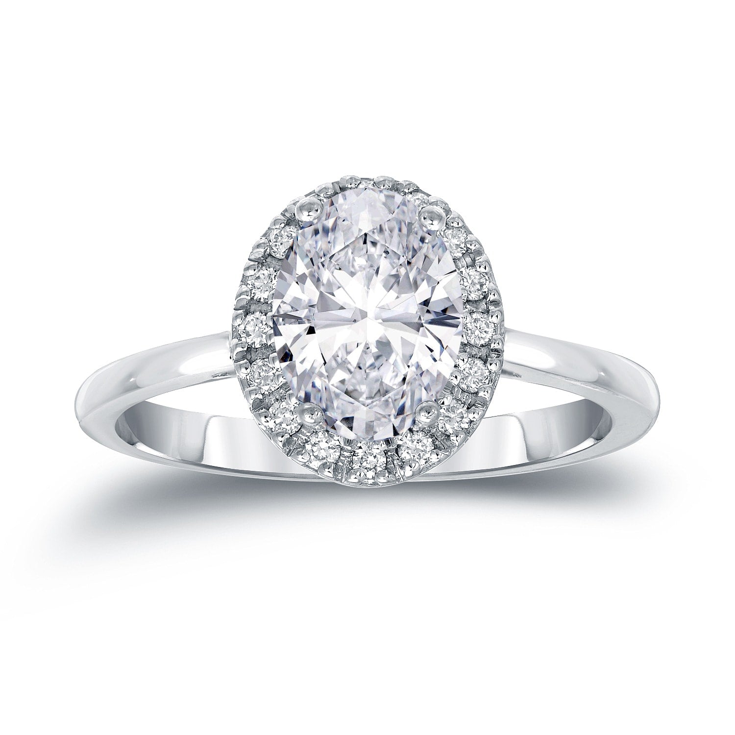 Auriya Platinum 1 1 8Ct Tdw Certified Oval Cut Diamond Halo Engagement Ring
