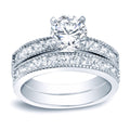 Auriya Platinum 2Ct Tdw Vintage Inspired Certified Round Diamond Engagement Ring Set